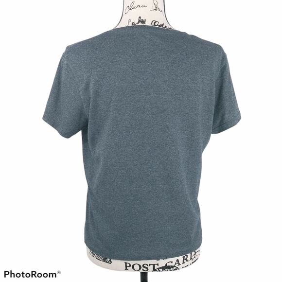 Cabelas Blue Crop Top Deer Skull Headdress Size L - Picture 4 of 5